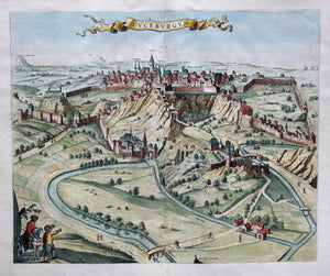 Luxemburg Aanzicht van de stad in vogelvluchtperspectief - J Blaeu - 1649