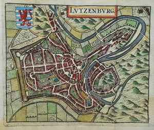 Luxemburg Luxembourg Stadsplattegrond - WJ Blaeu / L Guicciardini - 1635