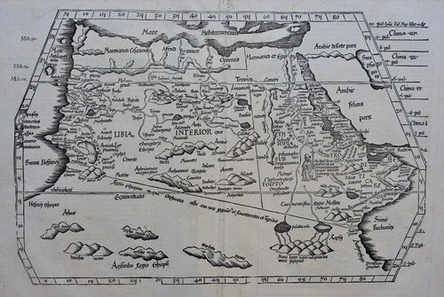 Noord-Afrika North Africa - Ptolemy map - C Ptolemaeüs / L Fries - 1525