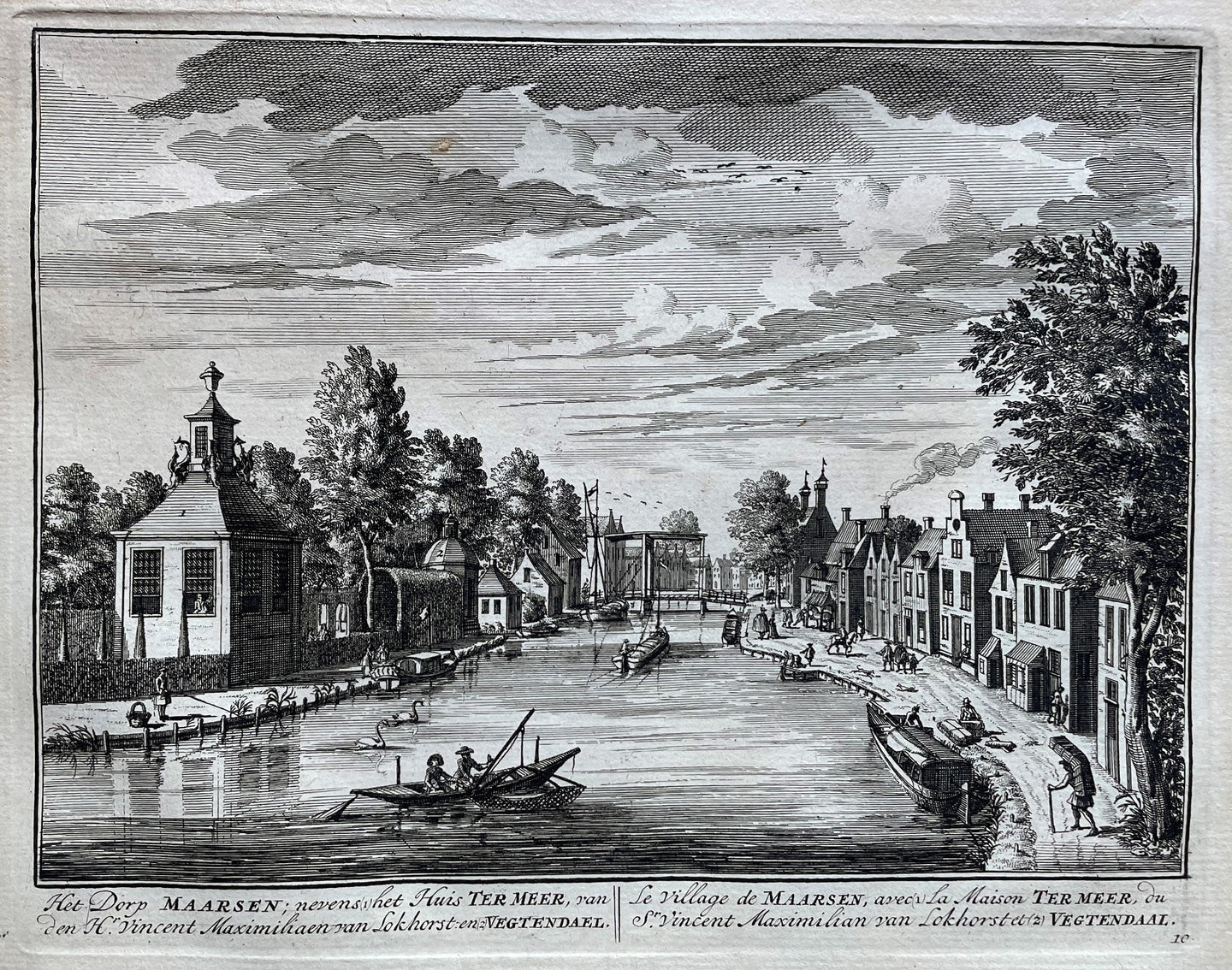 Maarssen Gezicht op het dorp met buitenplaatsen - D Stoopendaal - 1719