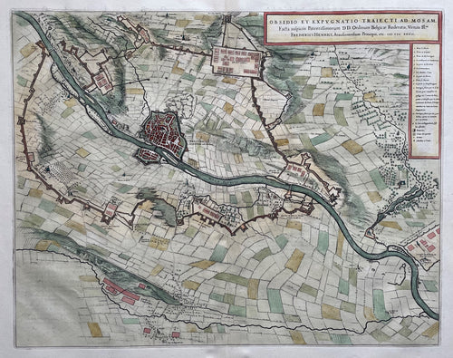 Maastricht Stadsplattegrond met beleg Frederik Hendrik - J Blaeu - 1649