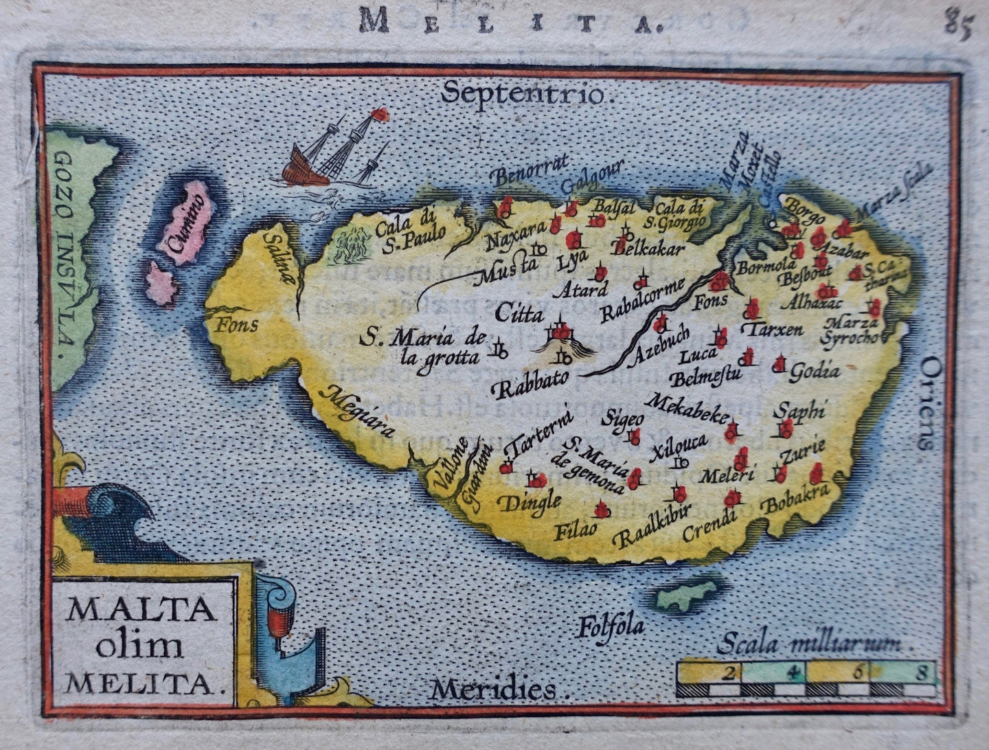 Malta - A Ortelius / JB Vrients - 1601