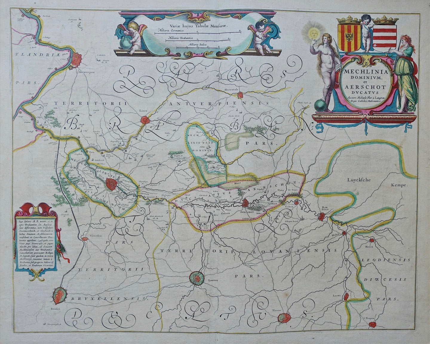 België Heerlijkheid Mechelen Belgium - J en WJ Blaeu - circa 1645