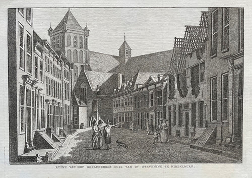 Middelburg Lange Noordstraat tijdens Patriottentijd - naar Jan Bulthuis - circa 1791