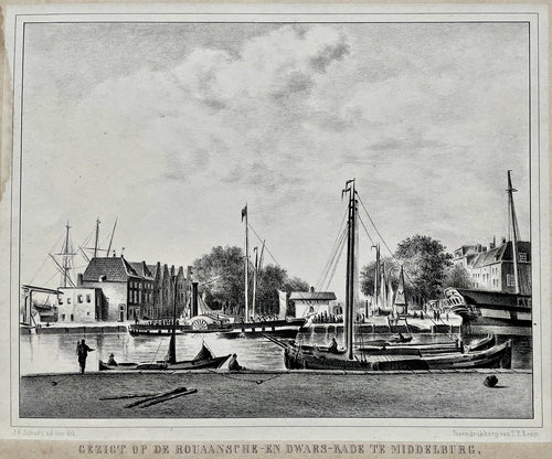 Middelburg Rouaansekaai Dwarskaai - JF Schütz / TP Roest - 1851