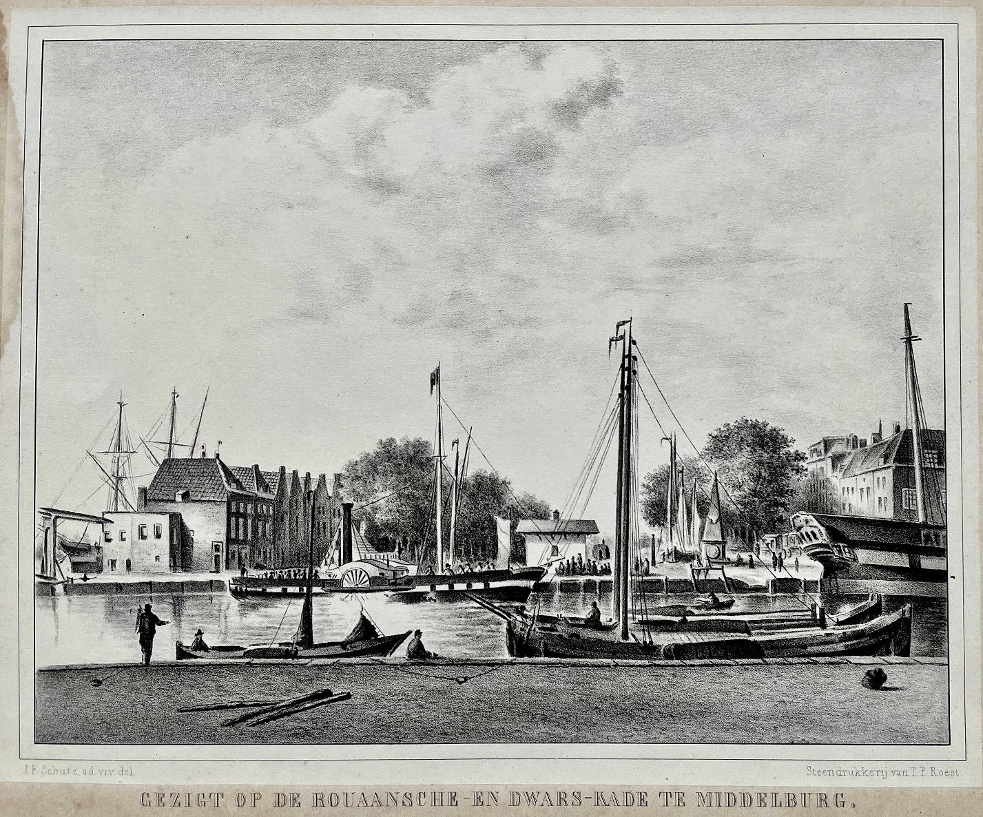 Middelburg Rouaansekaai Dwarskaai - JF Schütz / TP Roest - 1851