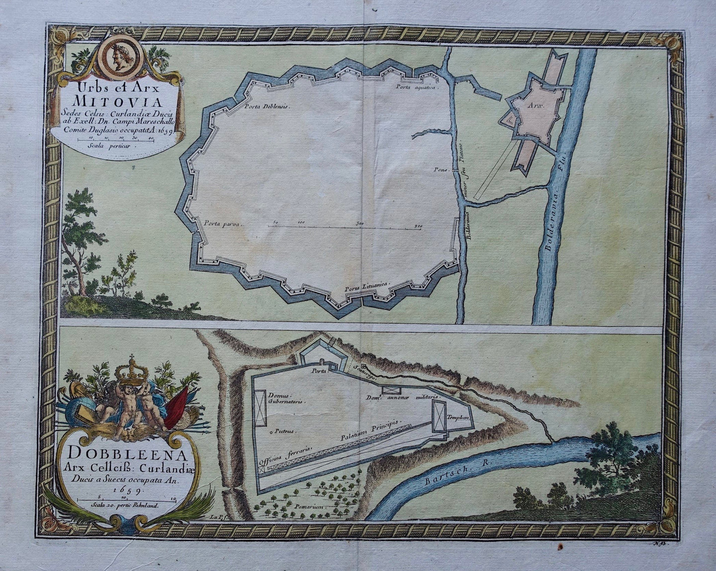 Letland Jelgava Dobele Latvia - E J Dahlbergh - 1696