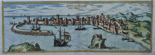 Griekenland Methoni Greece - G Braun & F Hogenberg - 1575