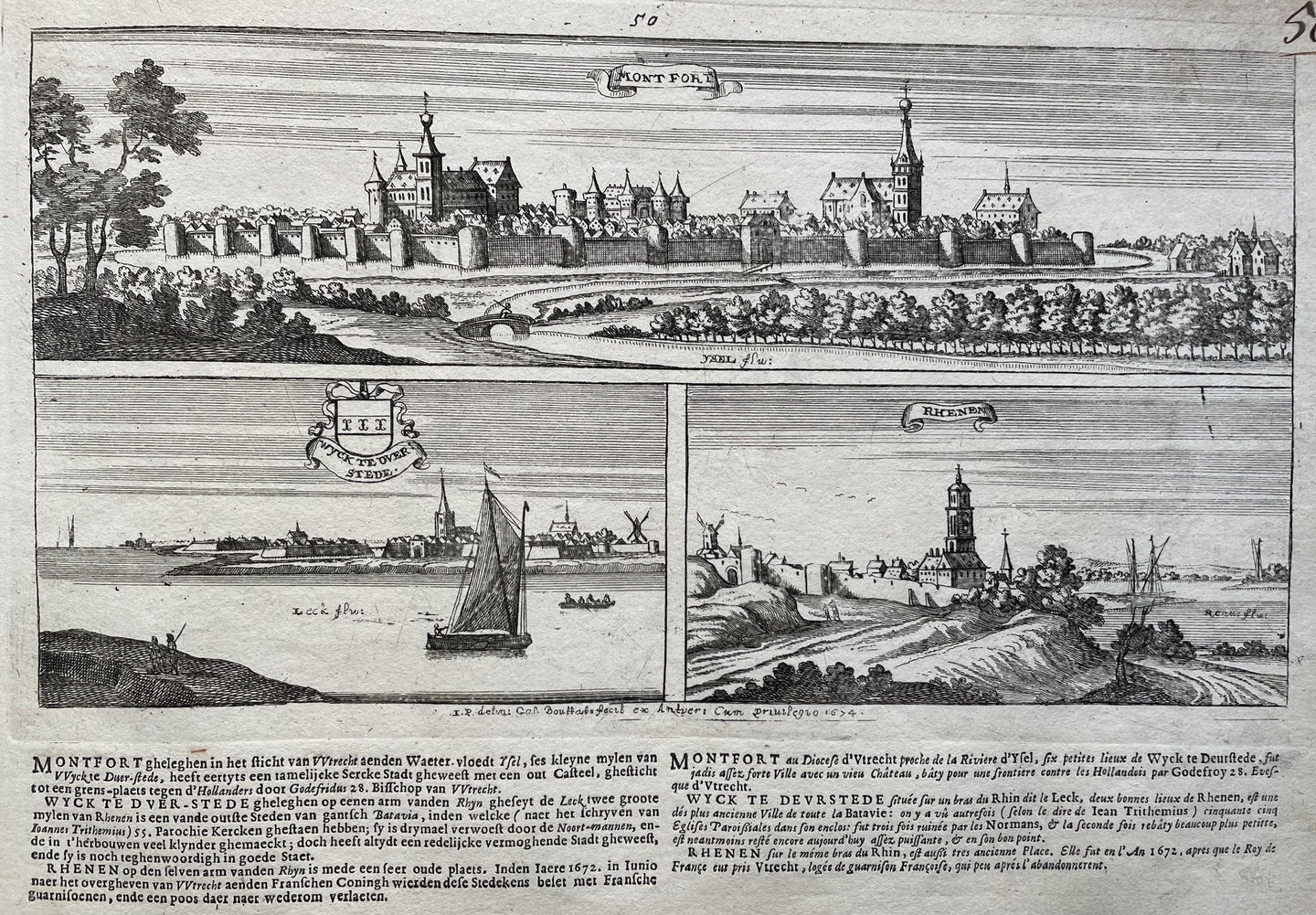 Montfoort Wijk bij Duurstede Rhenen - J Peeters & C Bouttats - 1674