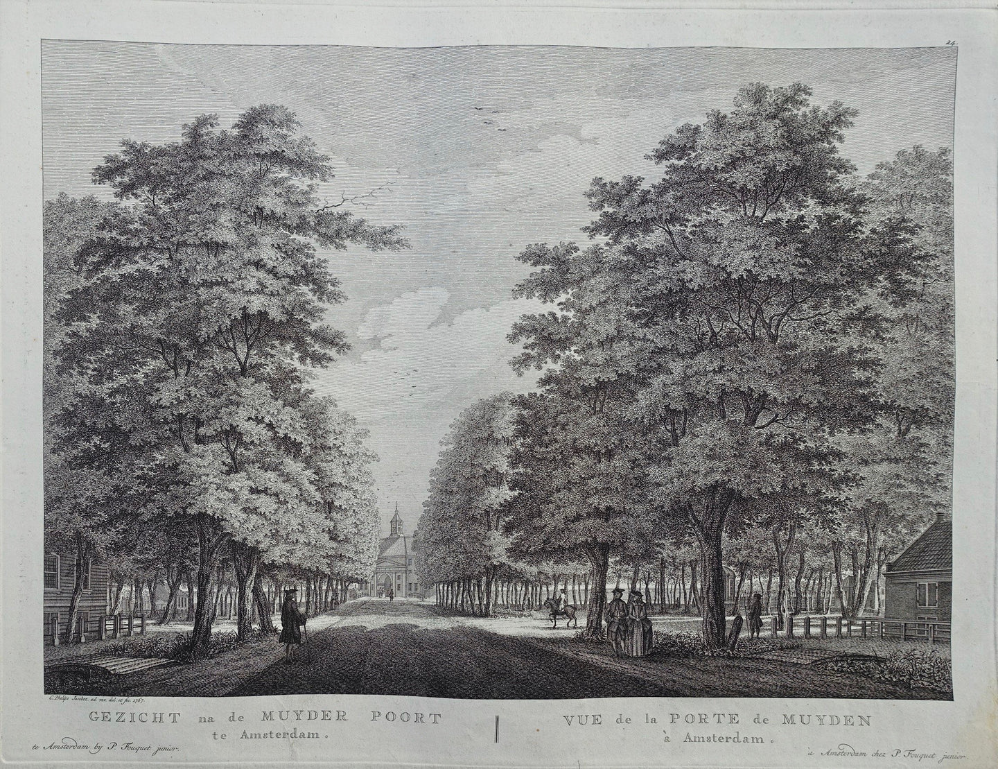 Amsterdam Muiderpoort, gezien vanaf Plantage Middenlaan - P Fouquet - 1783