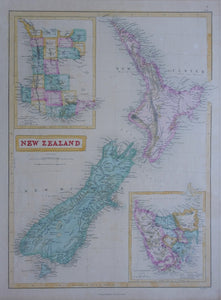Nieuw-Zeeland Van Diemensland New Zealand - W Hughes / A & C Black - 1850