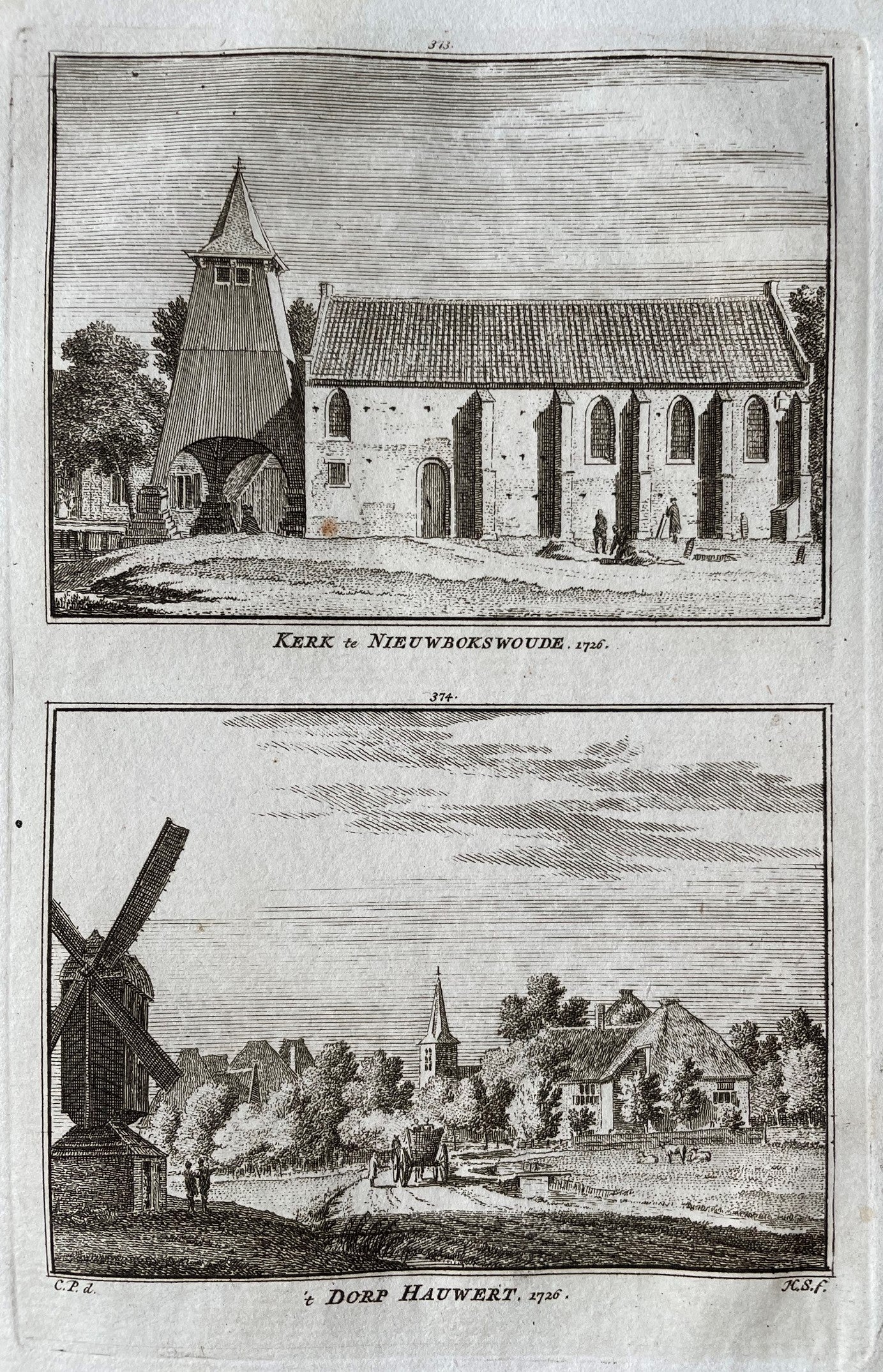 Nibbixwoud Twee gezichten op een blad - H Spilman - ca. 1750