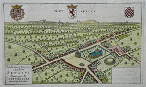 België Nieuwkerke Belgium Vogelvluchtperspectief - J Blaeu - 1649