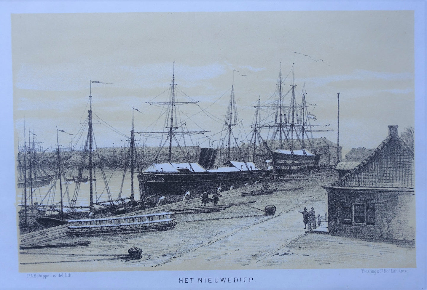 Den Helder Haven Nieuwediep - PA Schipperus / Tresling&Co - ca 1877