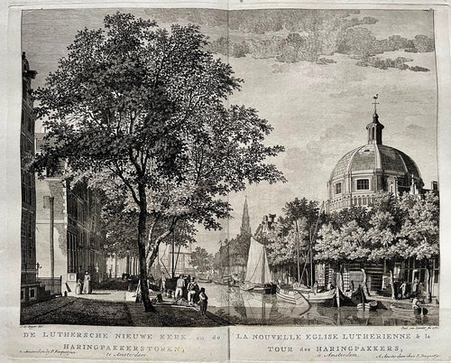 Amsterdam Singel Nieuwe Lutherse Kerk - P Fouquet - 1783