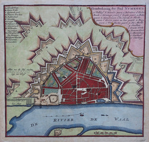 Nijmegen Stadsplattegrond - H de Leth - 1740
