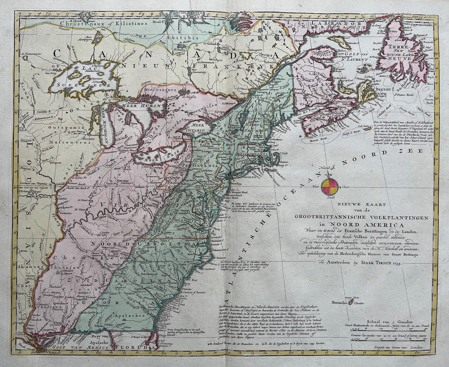 Noord-Amerika Oostkust North America East Coast - I Tirion - 1764