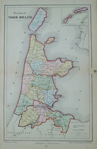 Noord-Holland, provincie - J Kuijper / H Suringar - 1878