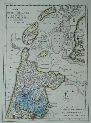 Noord-Holland met overstroming 1825 - E Maaskamp - 1825
