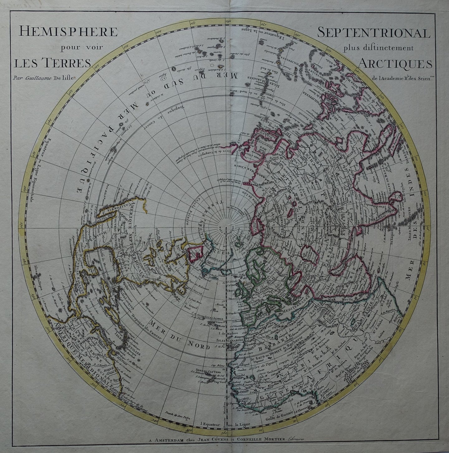 Wereld  Noordelijk Halfrond - G de l'Isle / J Covens & C Mortier - circa 1730