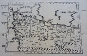 Afrika Marokko Algerije Morocco Western Algeria Africa - Ptolemy map - C Ptolemaeüs / L Fries - 1541