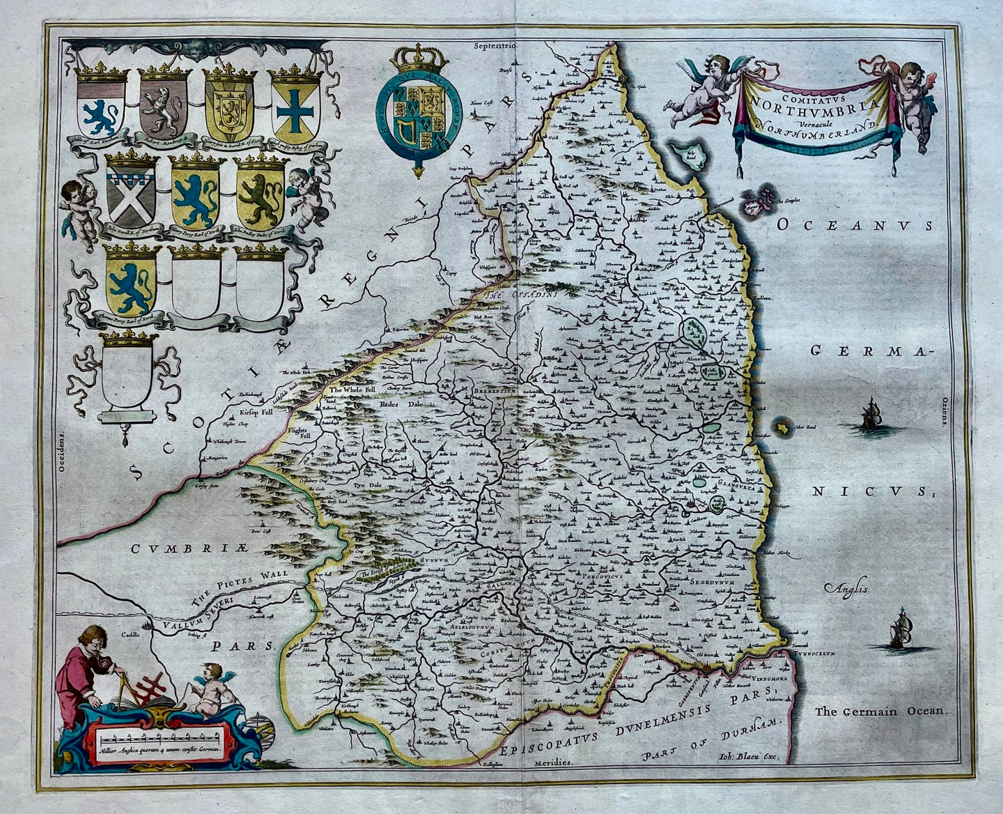 Engeland Northumberland England British Isles - J Blaeu - circa 1659