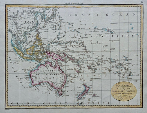 Australië Nieuw Zeeland Indonesië Pacific Australia New Zealand - P. Lapie - 1816