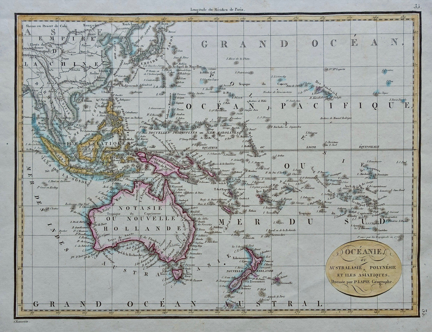 Australië Nieuw Zeeland Indonesië Pacific Australia New Zealand - P. Lapie - 1816