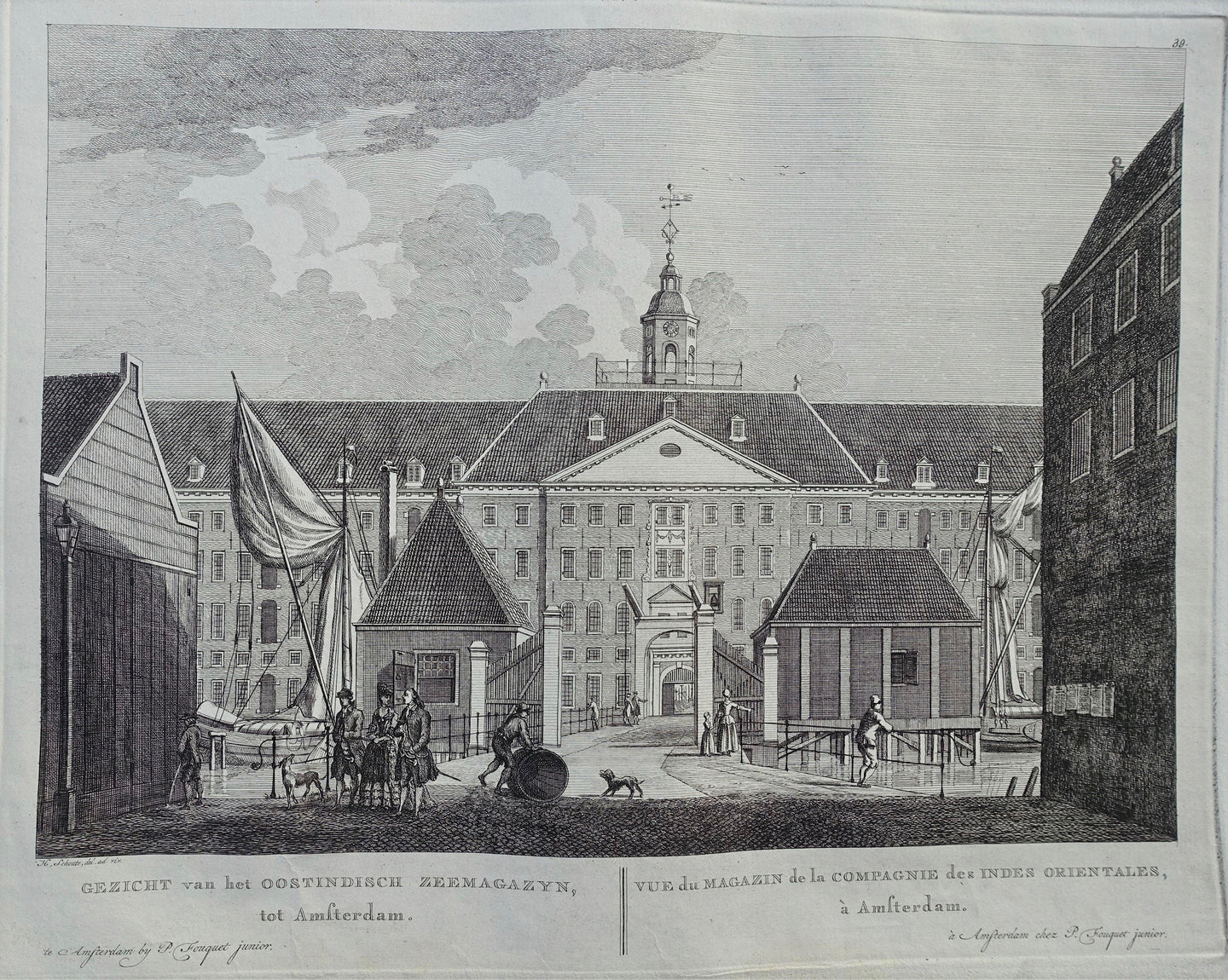 Amsterdam VOC Oostenburg 'Oostindisch Zeemagazyn' - P Fouquet - 1783