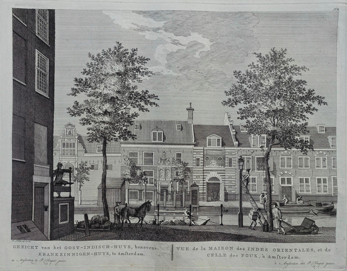 Amsterdam Kloveniersburgwal VOC poort Oost-Indisch Huis Dolhuis - P Fouquet - 1783
