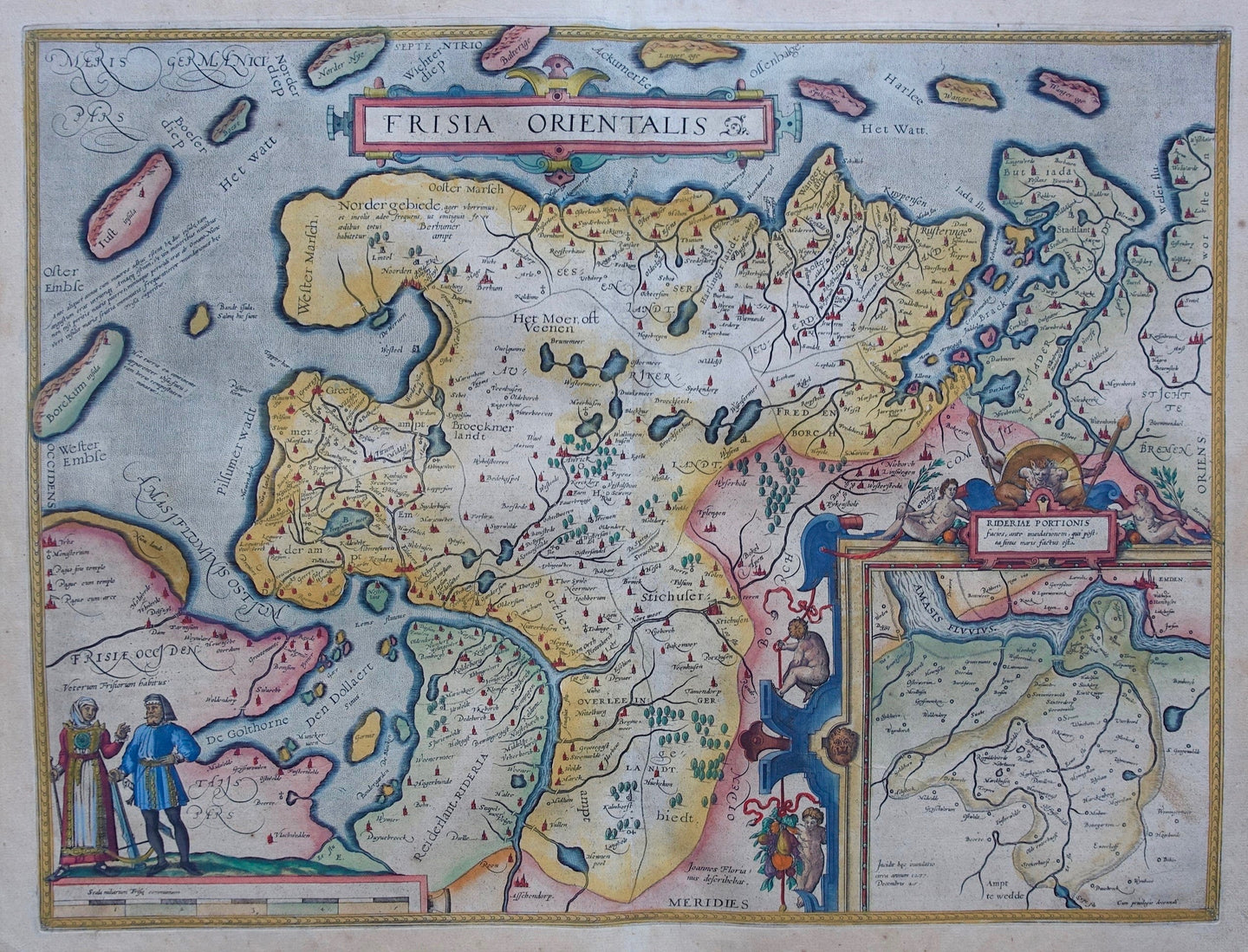Duitsland Germany Oost Friesland - A Ortelius - 1595