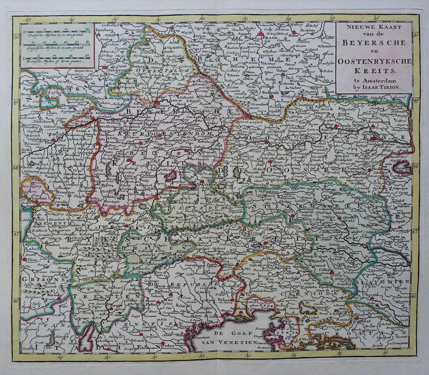 Oostenrijk Austria Duitsland Beieren Germany Bavaria - I Tirion - 1753