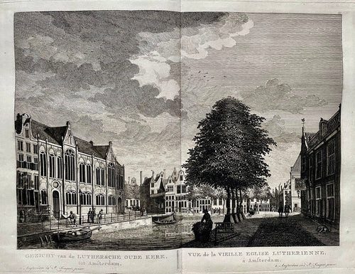 Amsterdam Spui, gezien richting het Singel Oude Lutherse Kerk - P Fouquet - 1783