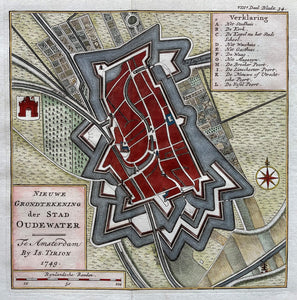 Oudewater Stadsplattegrond - I Tirion - 1749