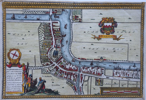 Overschie Plattegrond in vogelvluchtperspectief - D van Bleyswijck - 1667