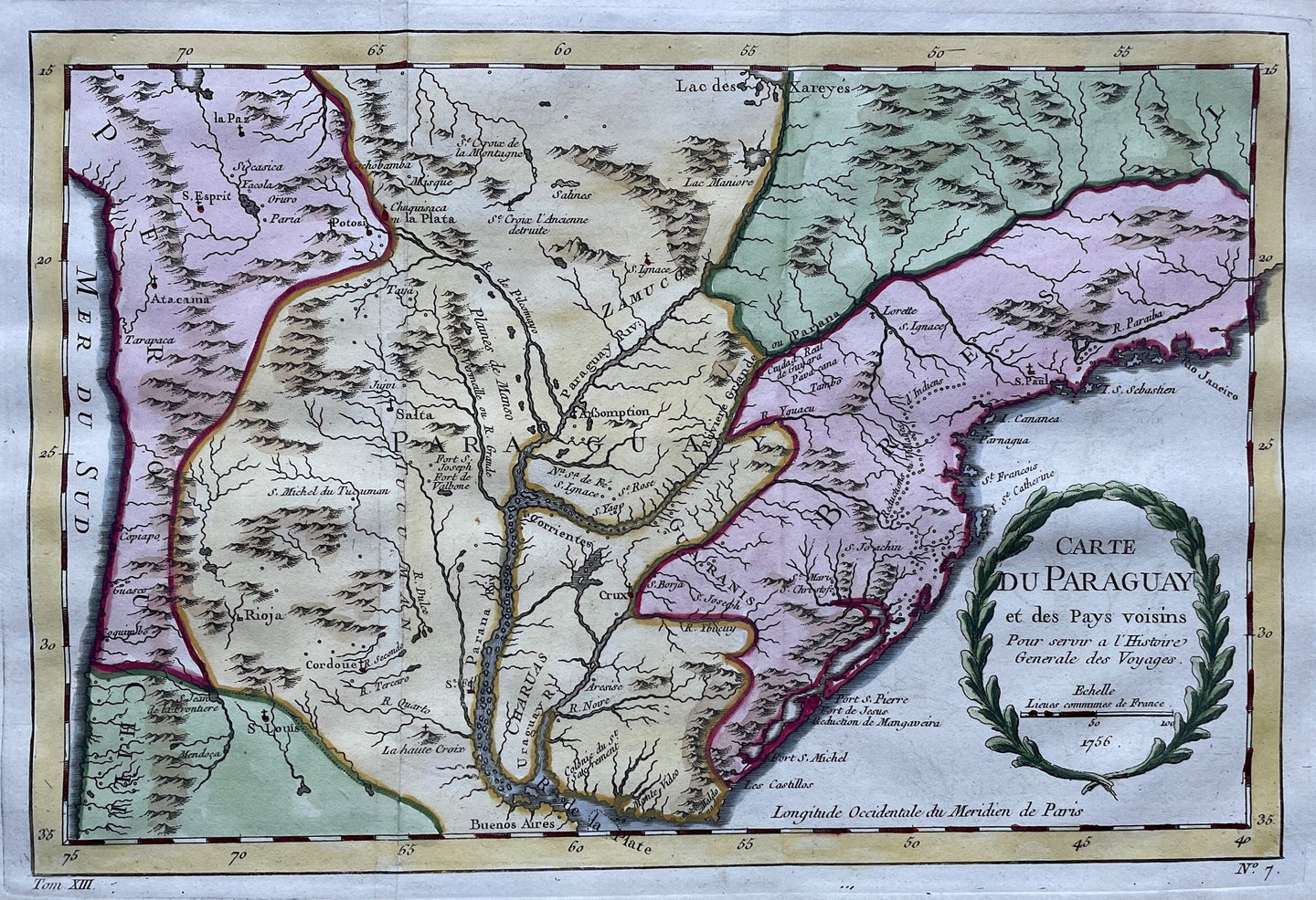 Zuid-Amerika Paraguay Uruguay South America - JN Bellin - circa 1758