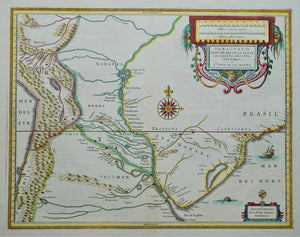 Zuid-Amerika Paraguay Uruguay Brazilië Rio De La Plata South America - J Janssonius - 1638