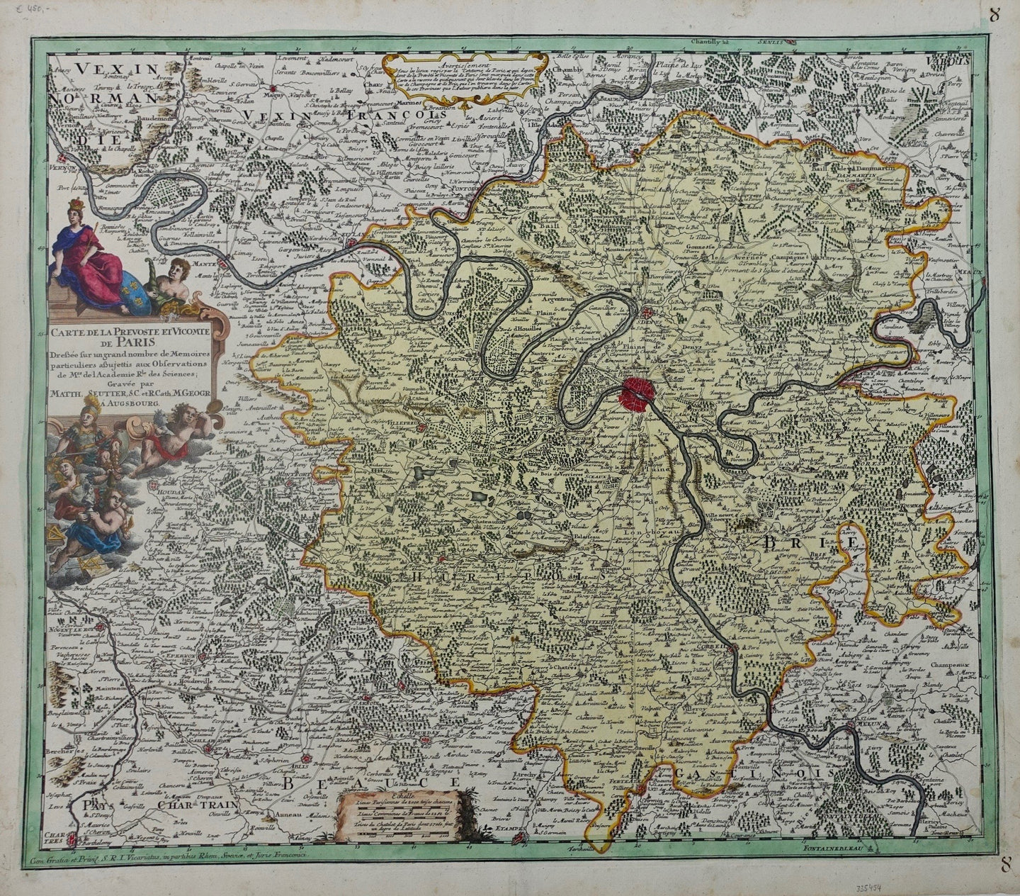 Frankrijk Parijs en omgeving France Paris and its vicinity - M Seutter - ca 1720