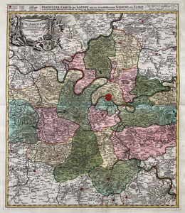 Frankrijk Parijs en omgeving France Paris and its vicinity - JB Homann - ca 1720