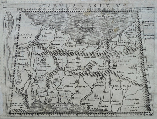 Perzië Iran Irak Persia Iran Iraq Ptolemy map - Giacomo Gastaldi / Claudius Ptolemaeüs - 1548