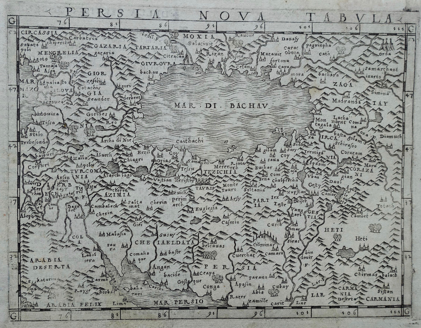 Perzië Iran Persia Caspian Sea - Giacomo Gastaldi - 1548