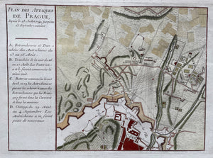 Tsjechië Praag Czech Republic Prague military map - Lamy / d'Espagnac - 1785