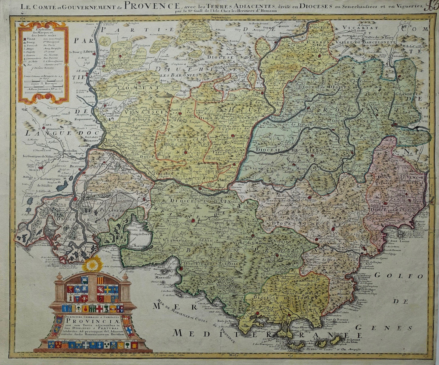 Frankrijk Provence France - Homann Heirs - ca 1750