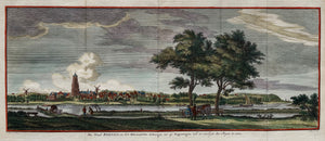 Rhenen Aanzicht met op de voorgrond de Rijn - JC Philips - 1756
