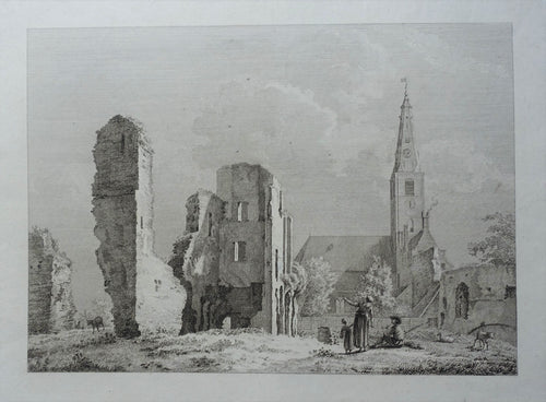 Rijnsburg Ruïne Abdij en Kerk te Rijnsburg - JP Visser Bender - 1812