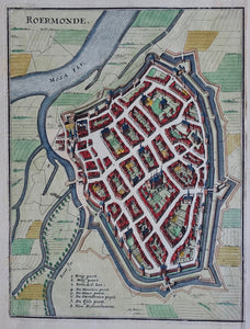 Roermond Stadsplattegrond - M Merian - 1646