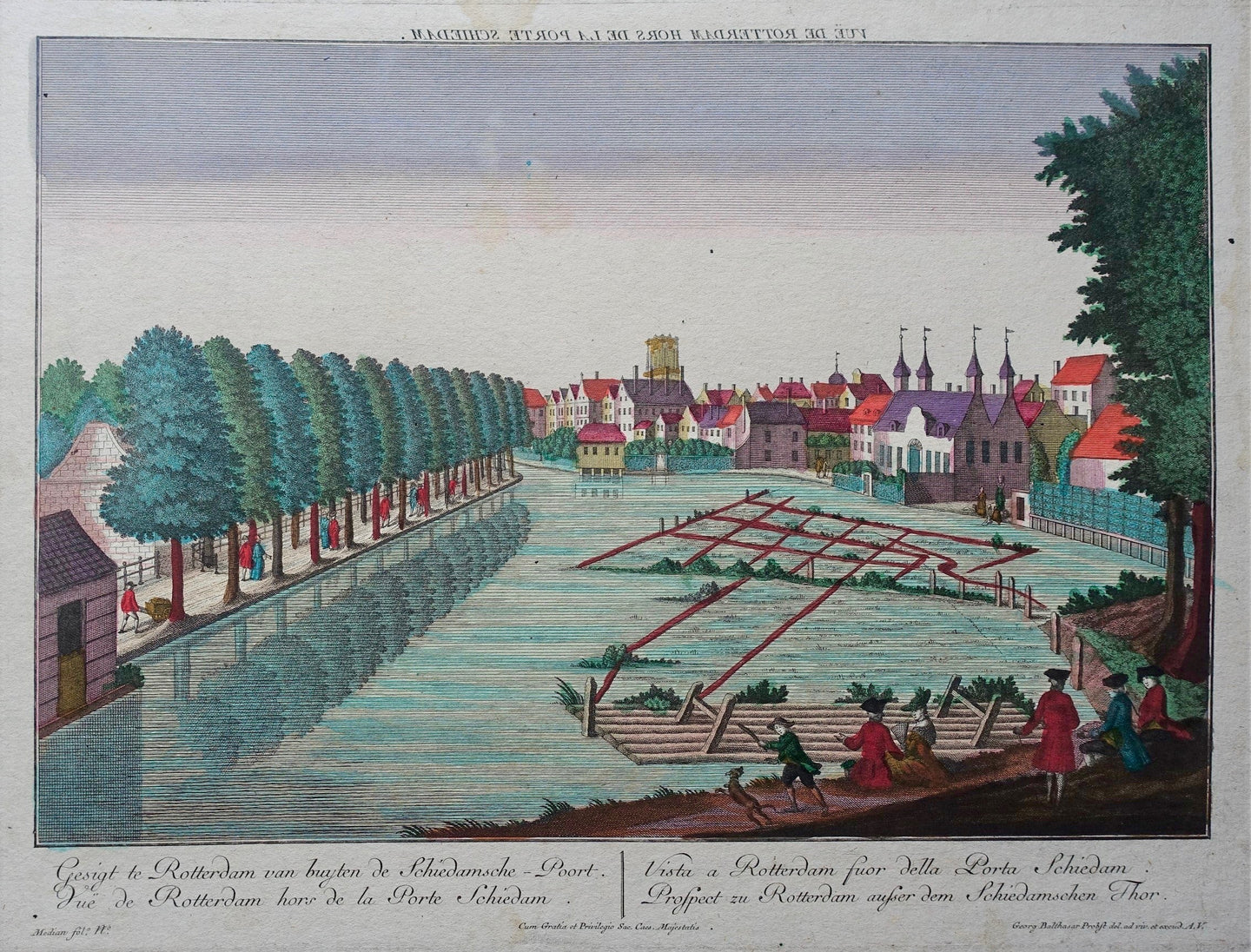 Rotterdam Schiedamse Vest Vasteland Schiedamse Poort - GB Probst - ca 1765