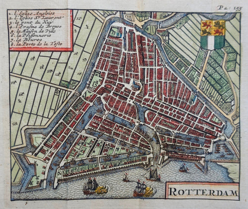 Rotterdam Stadsplattegrond - H Wetstein - 1697