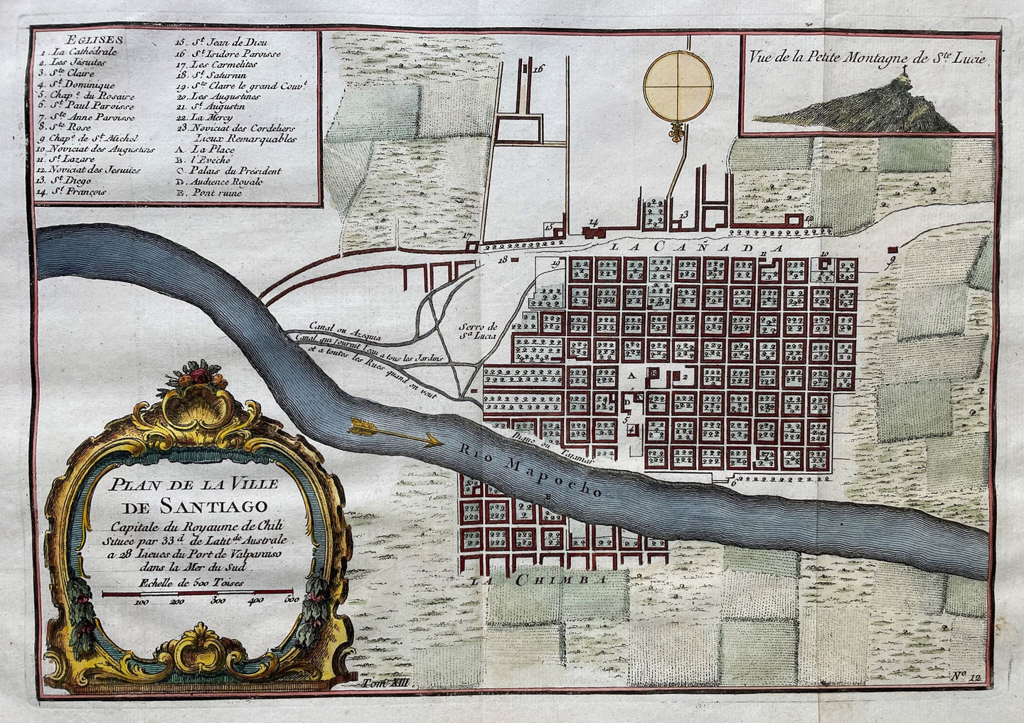 Chili Santiago Chile - JN Bellin - circa 1758