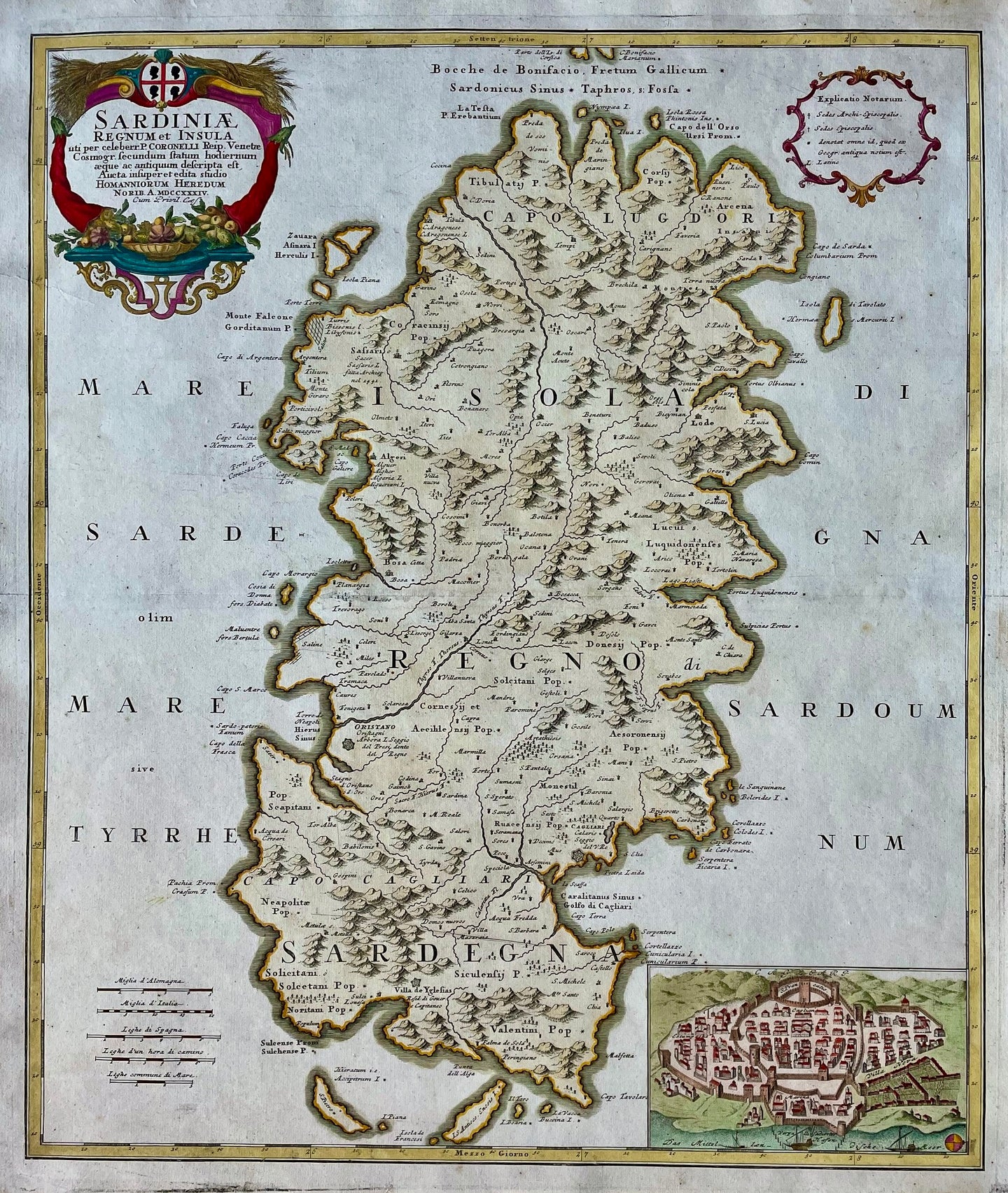 Italië Sardinië Italy Sardinia - Homann Heirs (Erven Homann) - 1734